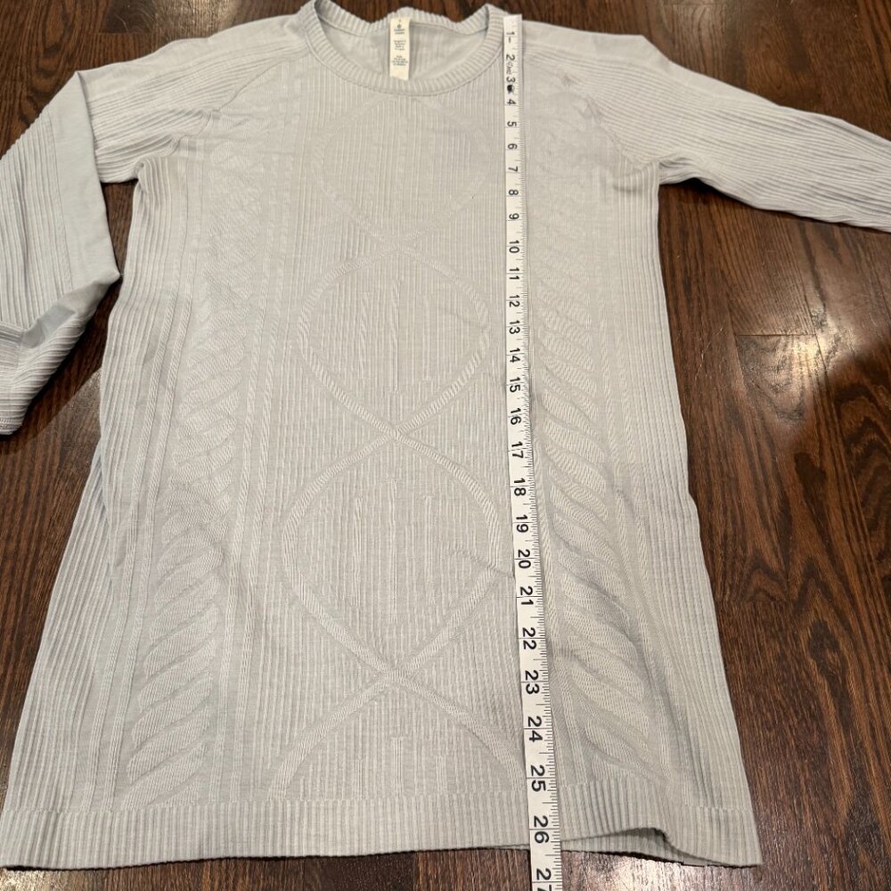 Lululemon Rest Less Long Sleeve Shirt Heathered Silver Size 6 - Picture 9 of 10